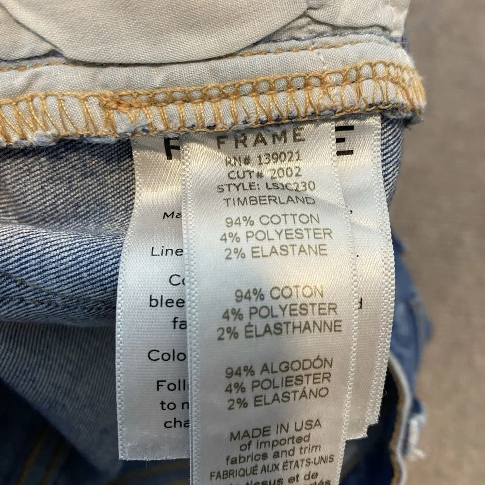 FRAME Jeans Womens 26 Blue‎ Denim Le Skinny de Jeanne Crop Distressed Stretch
